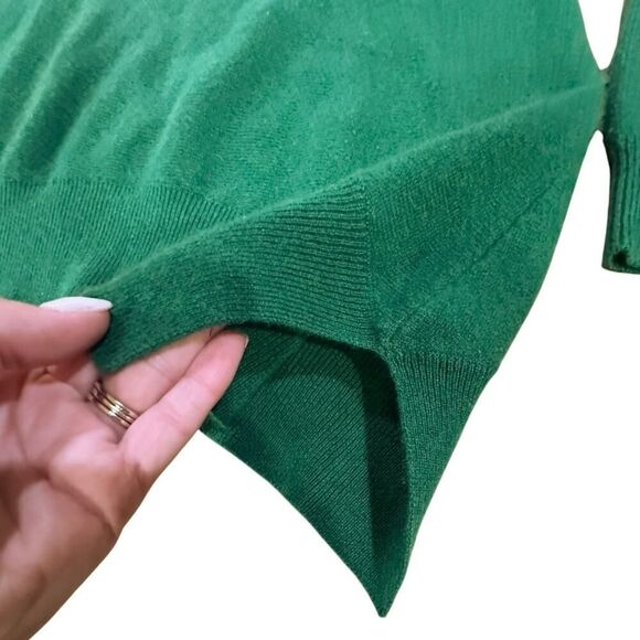 Sofia 100% Cashmere V Neck Ribbed Hem Emerald Green Pullover Sweater Women’s XS - Picture 10 of 15
